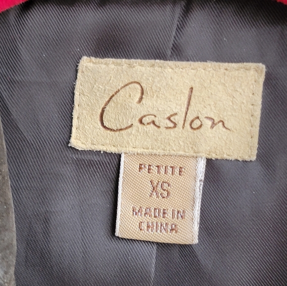 Women’s vintage suede leather Jacket Caslon size Petite Small Dark Brown - Picture 10 of 12